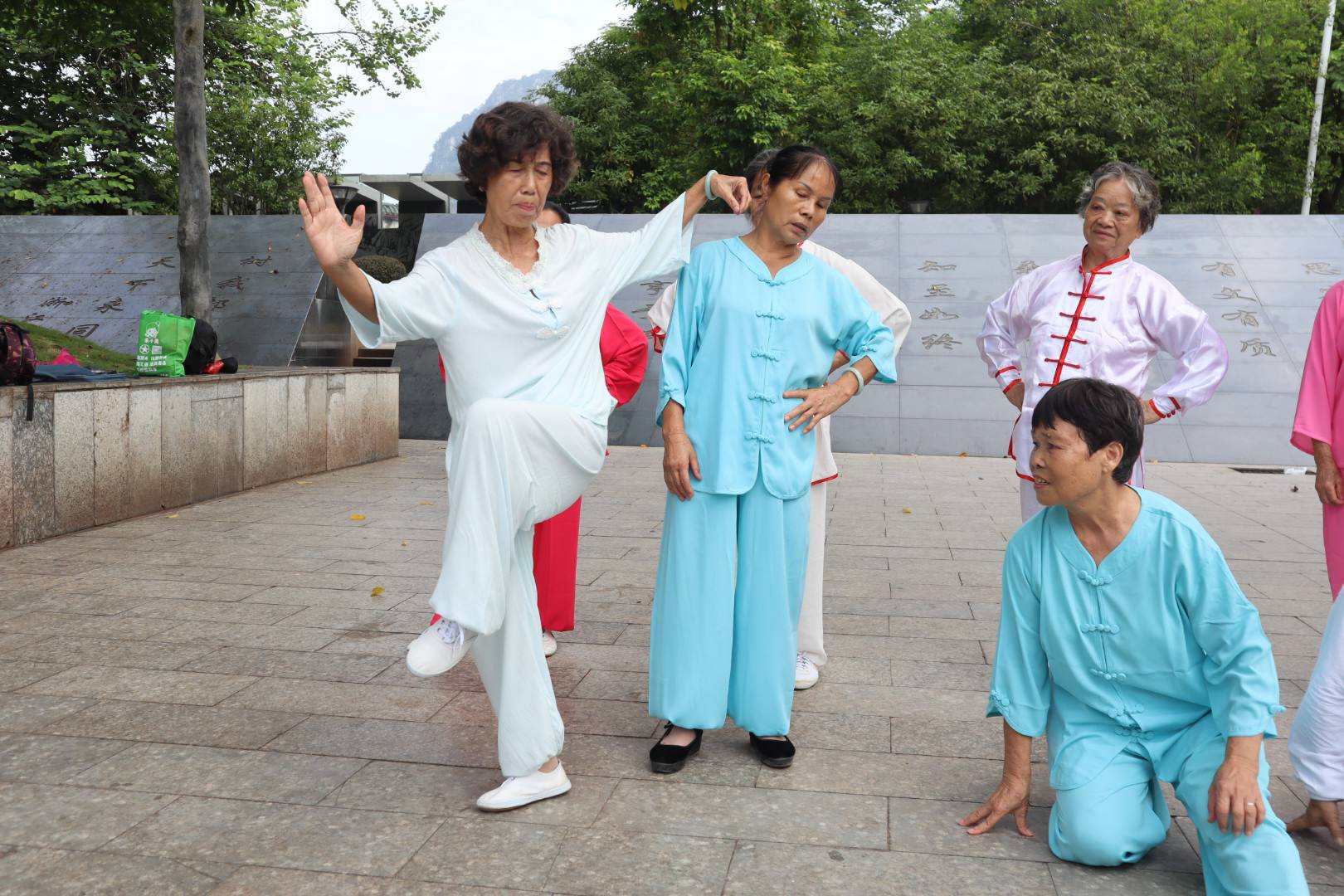 The Healing Hut-Tai Chi Balance Photo-My aunt demonstrate a Tai Chi Balance 